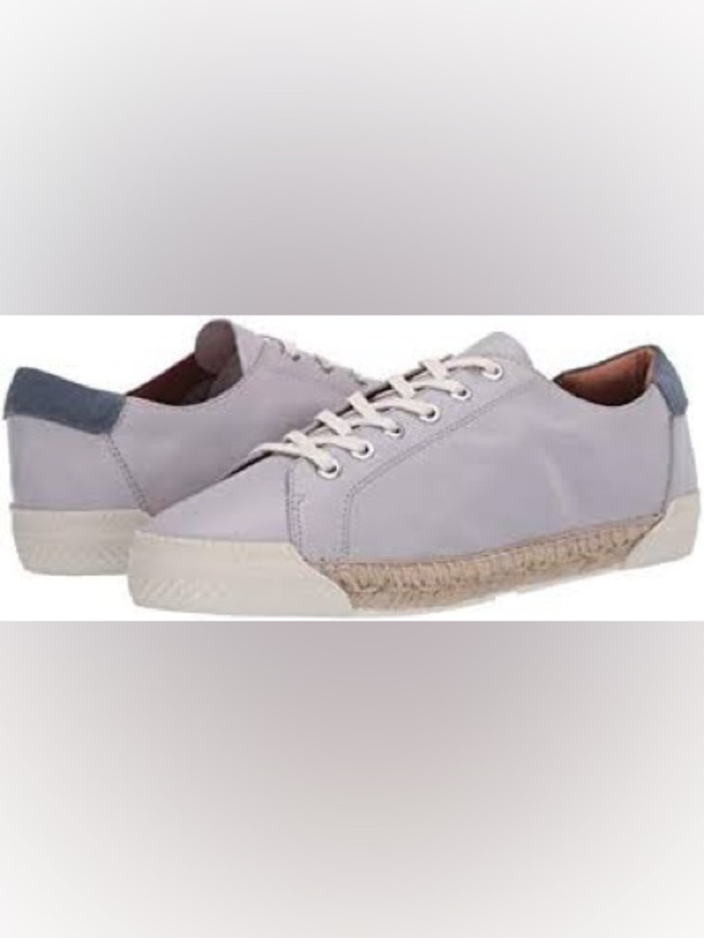💜 Franco Sarto Lessia Leather Lace Up Sneakers Lavender Size 8.5 Espadrille